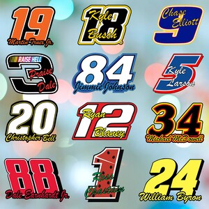 Nascar Bundle Sheet 1 Handmade UV and Water Resistant Glossy Vinyl ...