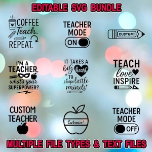 Paquete SVG de regreso a clases / Archivos de corte para maestros y estudiantes / Letreros, etiquetas y citas del primer día / Cricut Silhouette PNG SVG y más.