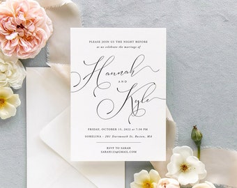 SONIA - Elegant Rehearsal Dinner invitation, The Night Before Invitation template, Printable, Editable, Try before you buy