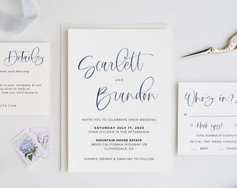 Modern Wedding Invitation Template, Simple Wedding Invitation Suite, Minimalist Wedding Invitation Template, Digital Download Invitation