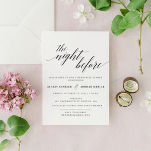 ADELE -Modern Rehersal Dinner invitation, The Night Before Invitation template, Try before you buy