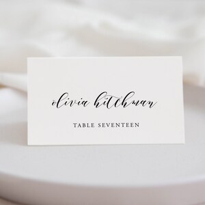 Moderne Hochzeit Tischkarten Vorlage, druckbare Tischkarten, minimalistische Hochzeitsvorlage, Kalligraphie, DOWNLOAD, bearbeitbar, Templett