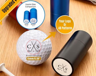 Larger Size Personalized Golf Stamps | Custom 15mm Golf Ball Stamp Set | Personalized Golf Ball Stamp Set | Upgraded Custom Golf Stamps Set