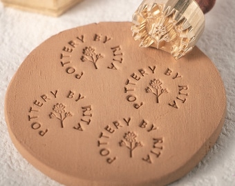 Personalised Clay Stamp | Custom Pottery Stamp | Ceramics Stamp | Gifts For Potter | Brass Mold For Clay | Pottery Tools