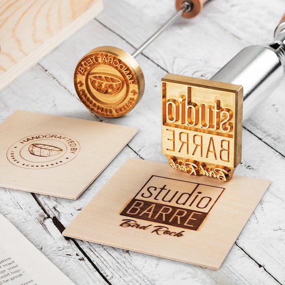 Custom Logo Wood Branding Iron – Leather & Wood Stamp With Handle, BBQ Heat Stamp, Includes Wooden Box