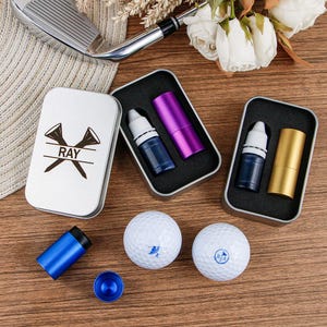 Personalized Golf Ball Stamp Set | Custom Logo/Name/Initials Golf Stamp Set | Professional Golfer Accessories | Self-Inking Waterproof Stamp