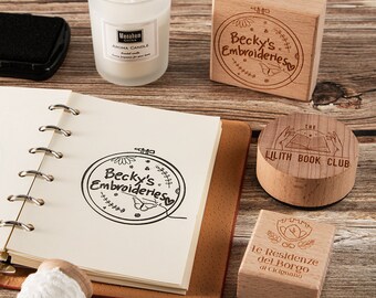 Personalized Logo Rubber Stamp,Wooden Rubber Stamper, Custom Rubber Stamp, Paper Stamper, Ink Stamps For Teacher, Wood Business Stamp.
