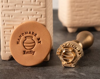 Handgemaakte aardewerk stempel | Aangepaste keramiekstempel | Aangepaste kleistempel | Aardewerkmakersteken | Gepersonaliseerde kleistempel | Messing mal voor klei