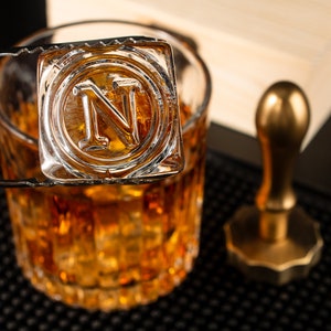 Sello de cubo de hielo de cobre | Sello de whisky | Sello de hielo | Sello de barra personalizado ? Molde de latón para hielo | Sello de logotipo empresarial | Sello de hielo personalizado
