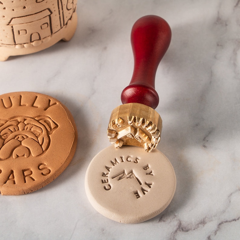 Pottery Makers Mark Custom Clay Stamp Custom Ceramics Stamp Personalized Clay Stamp Brass Mold For Clay Pottery Signature Stamp image 8