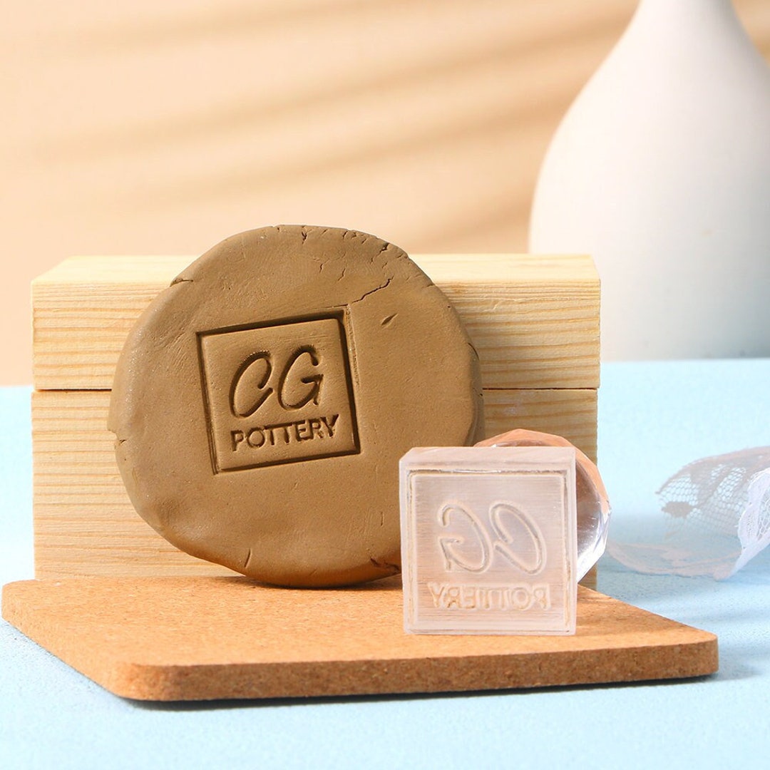 Custom Acrylic Stamp for Pottery Logo Pottery Stamp Stamper Etsy