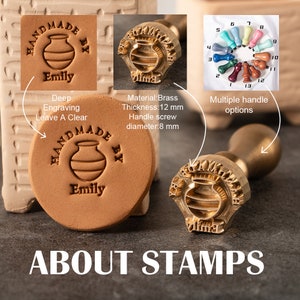 Handmade Pottery Stamp Custom Ceramics Stamp Custom Clay Stamp Pottery Makers Mark Personalized Clay Stamp Brass Mold For Clay Only Stamp Head