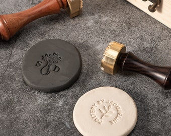 Timbre en céramique personnalisé | Timbre métallique personnalisé pour l’argile | Timbre d’argile fait à la main | Timbre de poterie signature | Cadeau pour les potiers