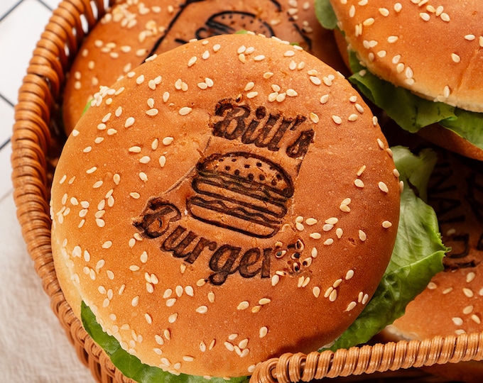 Custom Burger Stamp,Bread Brand Iron,Burger Brand Iron Custom, Branding Iron For Burger,Personalized Brass Stamp,Custom Branding Iron.