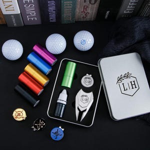 Engraved Golf Divot Tool | Divot Tool And Golf Stamp Set | Custom Golf Ball Stamp & Hat Clip Set | Golf Ball Markers | Golfer Accessories