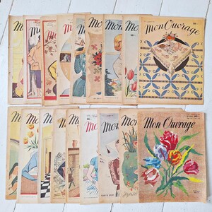 Mon Ouvrage, Französische Handarbeitszeitung, Sticken, Häkeln, Nähen, Mode, Journal