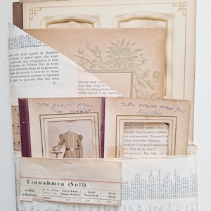 Vintage Set 1 -Albumpagina's- voor Junk Journal, papierkunst, gemengde media, Art Journal