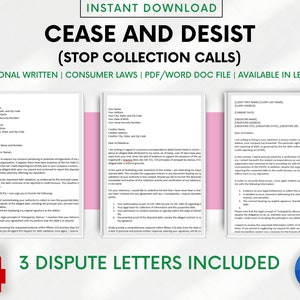 Modelo de Carta de Disputa de Cessação e Desistimento, Cartas de Reparo de Crédito, Cobranças, Remoção de Cobradores de Dívidas, Crédito Ruim e Ruim, Consumidores Empresariais