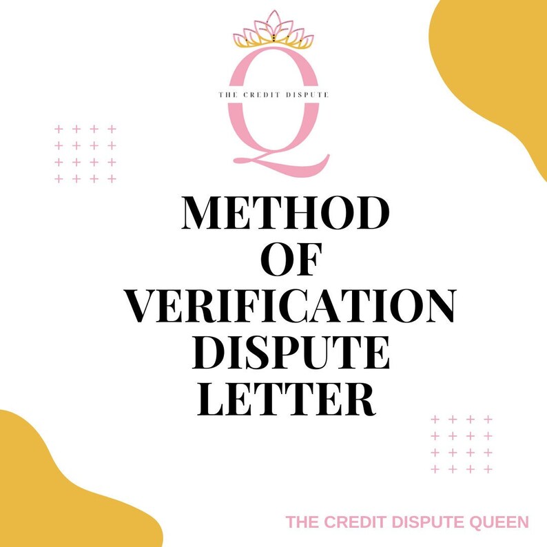 Method of Verification Dispute Letter Fcra 611 MOV Etsy Hong Kong