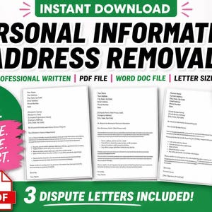 DIY Credit Repair Letter Template: Personal Info & Address Removal (Word Doc)