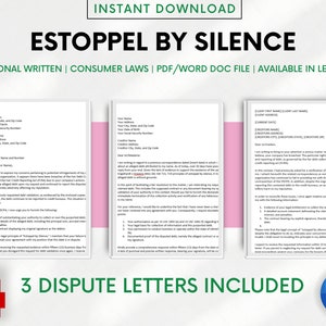 Modelo de carta de disputa de crédito por impedimento por silencio / Cobro de deudas / Reparación de crédito por cuenta propia / Documento de Word / Mal crédito / Consumidor comercial