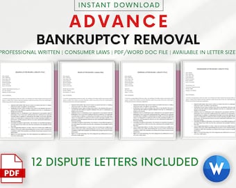 Advance Bankruptcy Removal Dispute Letter Template: DIY Credit Repair (PDF & Word)