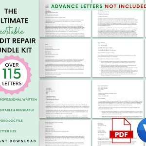 Credit Repair Letter Template Bundle: 100+ DIY Professional Letters (PDF & Word)