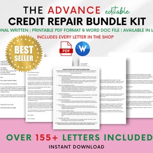 Plantilla de reparación de crédito, paquete de cartas de disputa de crédito, éxito de ventas, reparación de crédito, kit de reparación de crédito editable, reparación de crédito para el Día del Padre
