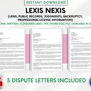 LexisNexis Credit Dispute Letter Template: DIY Credit Repair (PDF & Word)