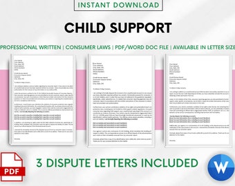 Child Support Dispute Letter, Credit Repair Fix, Credit Dispute Letter Template, Credit Repair Kit, Credit Repair, DIY Credit Repair Help