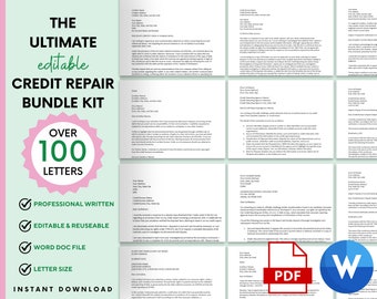 Credit Dispute Letter Template, Credit Repair Bundle, DIY Credit Repair Letters Kit, Ultimate Credit Repair Bundle Kit, Professional Written