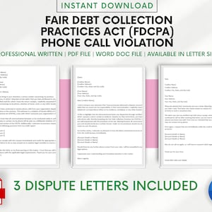 Modelo de carta de violação de disputa de crédito por violação da Lei de Práticas de Cobrança de Dívidas Justas (FDCPA) | Cobranças de dívidas | Reparação de crédito faça você mesmo | Crédito ruim e ruim