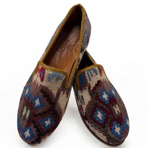 Turkish Handmade genuine leather Vintage Shoes - Loafers Us-12 Eu-44 Special Unique Shoes, Kilim Shoes, Comfort Gift Shoes, Loafers for Men