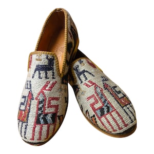 Turkish Handmade genuine leather Vintage Shoes - Loafers Us9.5 Eu-42 Special Unique Shoes, Kilim Shoes, Comfort Gift Shoes, Loafers for Men