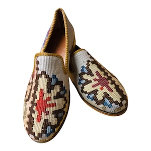 Turkish Handmade genuine leather Vintage Shoes - Loafers Us9.5 Eu-42 Special Unique Shoes, Kilim Shoes, Comfort Gift Shoes, Loafers for Men