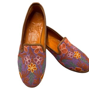 Turkish Handmade genuine leather Vintage Shoes - Loafers Us 9 Eu-39 Special Unique Shoes Kilim Shoes Comfort Cashmere Shoes Loafers for Men