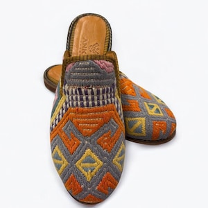 Turkish Handmade genuine leather Vintage Shoes - Loafers Us-9.5 Eu-42 Special Unique Shoes, Kilim Shoes, Comfort Gift Shoes, Loafers for Men