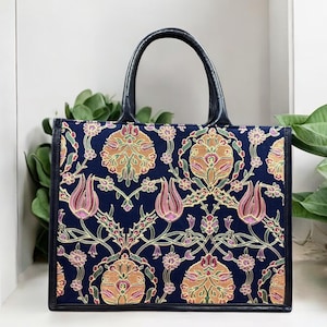 Türkische handgemachte Vintage Leder Umhängetasche grün floral gemusterten handgewebten Kaschmir Tasche für das Tragen persönlicher spezieller einzigartiger für Frau