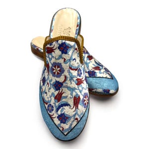 41EU(10.5US) Leather Sole Loafer Handwoven Vintage Kilim Shoes Flat, Ethnic, Woman, Anatolian, Handmade Turkish Unique Traditional Authentic
