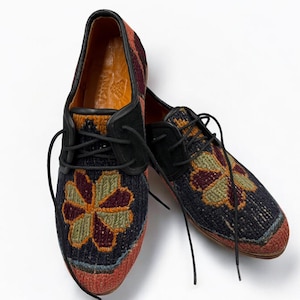 Turkish Handmade genuine leather Vintage Shoes - Loafers Us-9.5 Eu-42 Special Unique Shoes, Kilim Shoes, Comfort Gift Shoes, Loafers for Men