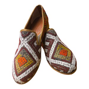 Turkish Handmade genuine leather kilim Shoes - Loafers US10 Eu-41 Special Unique Shoes, Kilim Shoes, Comfort Gift Shoes, Loafers for Men