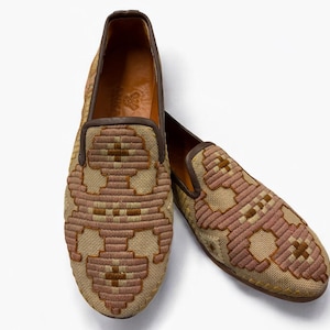 Turkish Handmade genuine leather Vintage Shoes - Loafers Us-9.5 Eu-42 Special Unique Shoes, Kilim Shoes, Comfort Gift Shoes, Loafers for Men
