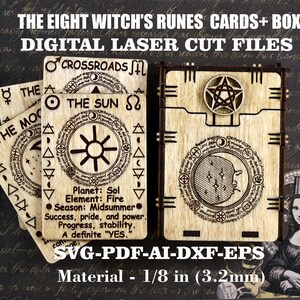 Basic Witch's Runes Cards Set of 8 Pcs With Box SVG - Etsy