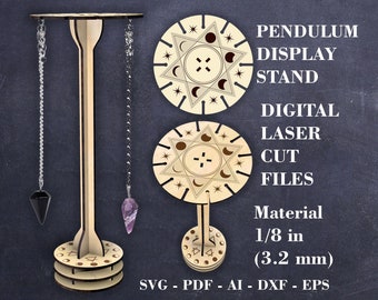Circle stand for 12 pendulums SVG Digital laser cut file Pendulum display holder SVG GlowForge file Lighburn file Material - 1/8" (3.2 mm)