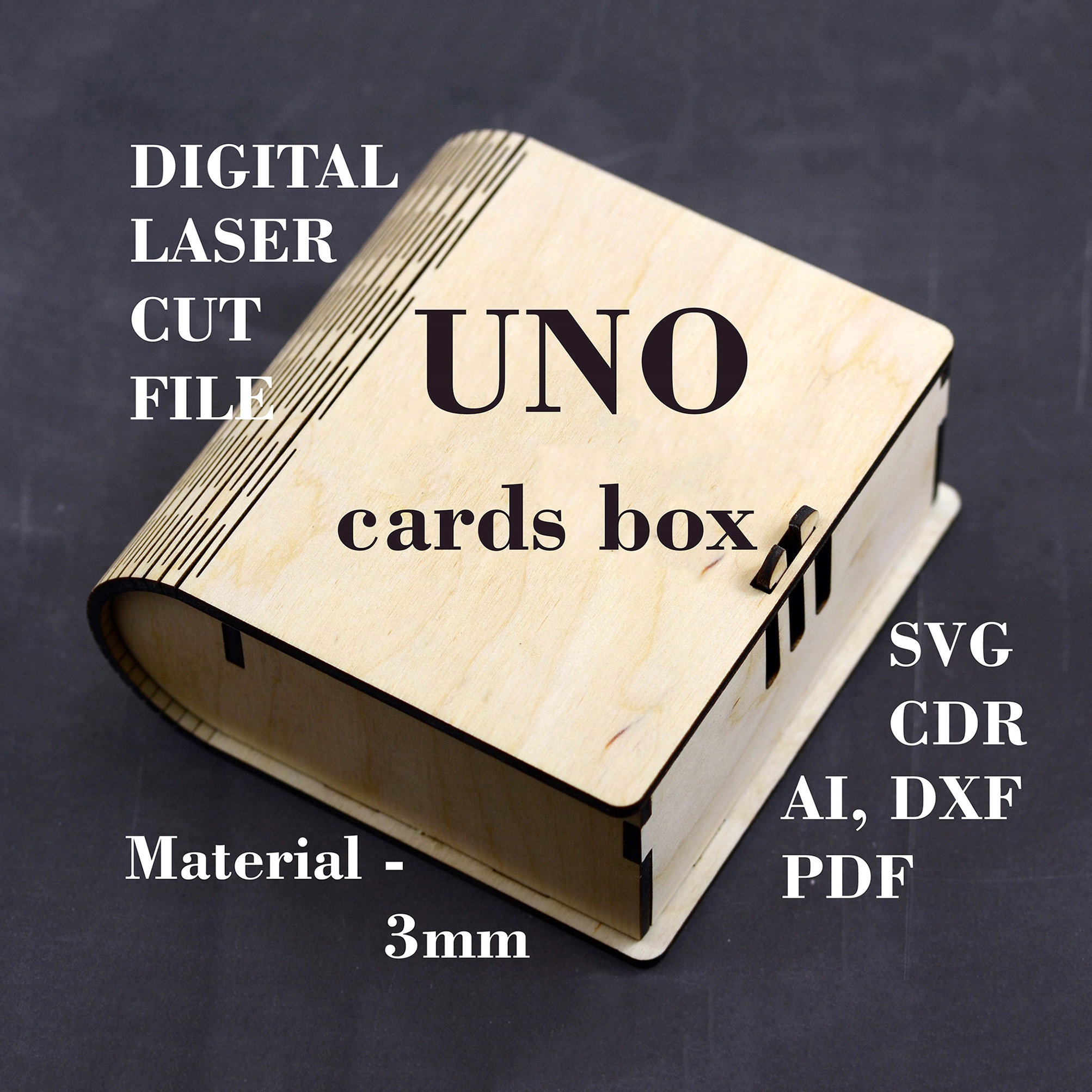Wooden Book for UNO Flip Card Game Custom Made Game Storage Box