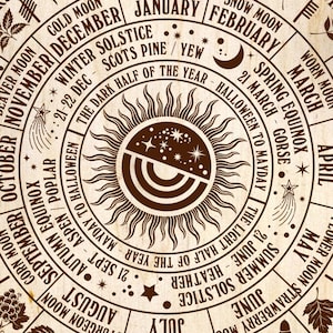 Set of 5 Pcs Wheel of the Year SVG Bungle Pagan Calendar SVG Ogham ...