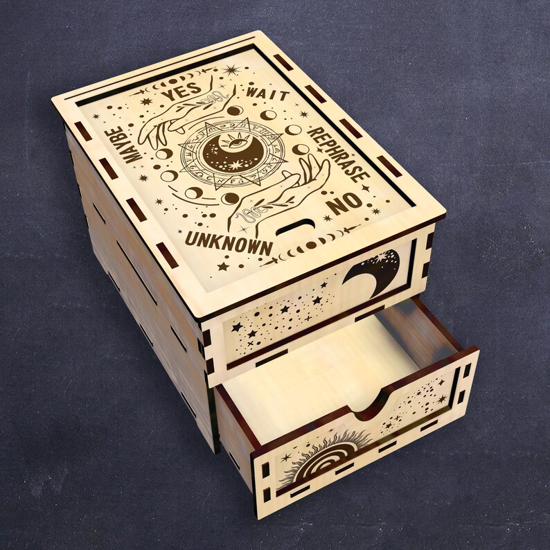 Double Oracle Box With Card Display SVG Crystal Storage Box SVG Tarot ...