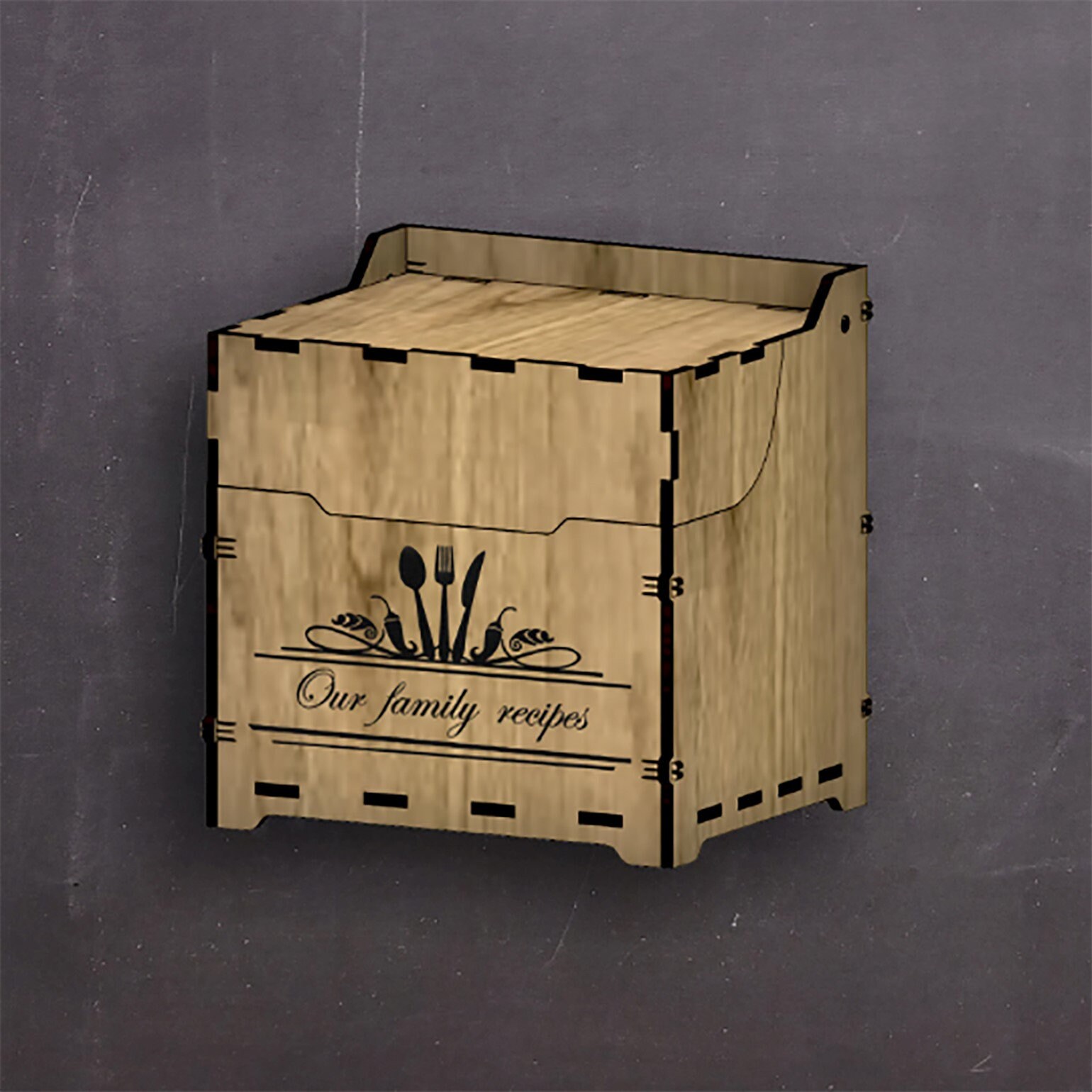 Recipe Box Svg Recipe Card Box 4 X 6 With Dividers Etsy