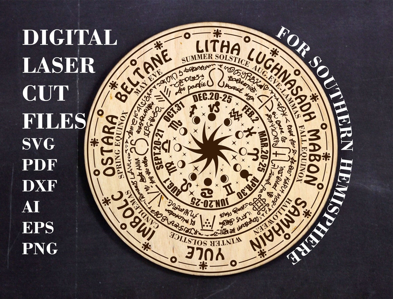 Southern Hemisphere Pagan Calendar SVG Wheel of the Year SVG Etsy UK