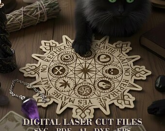 Magic Yes No pendulum board SVG · Divination Tool · Witchcraft decor · Digital Laser cut files